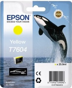Картридж для струйного принтера Epson Контейнер с желтыми чернилами T7604 для SC-P600 (C13T76044010) Картридж для струйного принтера Epson Контейнер с желтыми чернилами T7604 для SC-P600 (C13T76044010)
