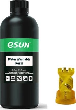 Расходник для 3D принтеров и 3D ручек Esun Фотополимерная смола Water Washable, желтый, 0,5 кг Расходник для 3D принтеров и 3D ручек Esun Фотополимерная смола Water Washable, желтый, 0,5 кг