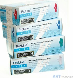 Защитное средство Deffner & Johann Латексные перчатки, большие (L), коробка 100 шт. Защитное средство Deffner & Johann Латексные перчатки, большие (L), коробка 100 шт.