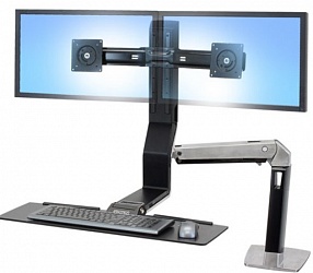 Крепление Ergotron WorkFit-A для двух мониторов и клавиатуры (24-392-026) Крепление Ergotron WorkFit-A для двух мониторов и клавиатуры (24-392-026)